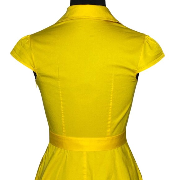 Wedtrend 1950s Retro Dress Womens Size Small Yellow Rockabilly Tradwife - Picture 5 of 15
